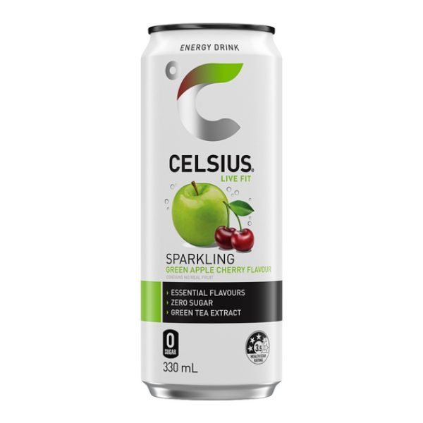 CELSIUS Sugar Free Energy Drink 330ml Green Apple Cherry