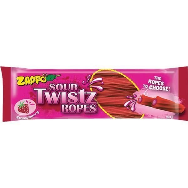 Zappo Sour Twistz Ropes Strawberry 50g