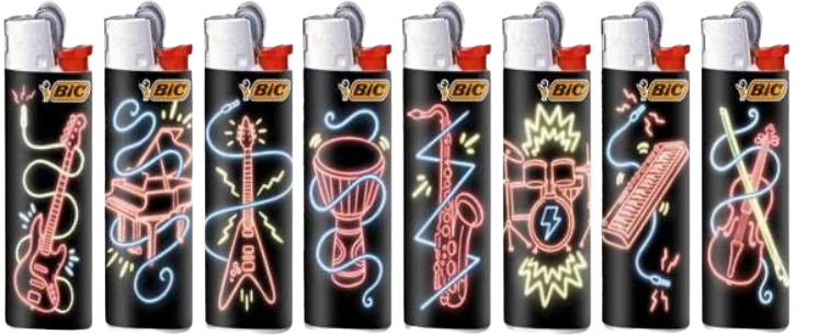 Bic Lighters Print - Neon Sound