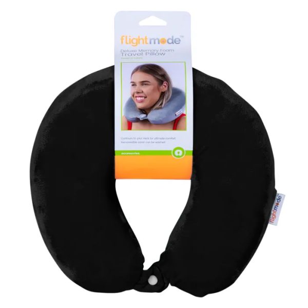 Memory Foam Travel Pillow With Clip - Black