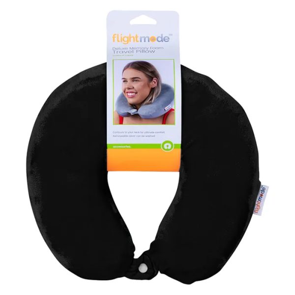 Memory Foam Travel Pillow With Clip (Black Or Grey)