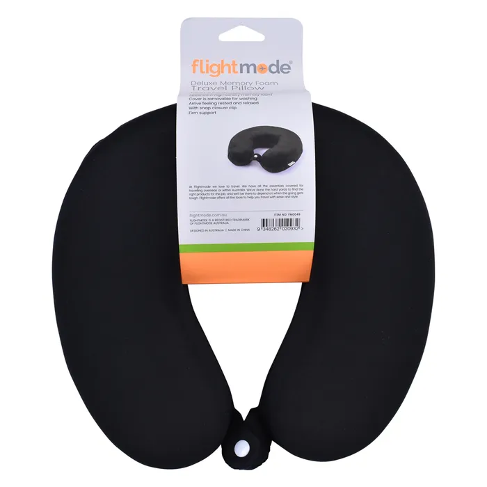 Memory Foam Travel Pillow With Clip (Black Or Grey) - Image 4