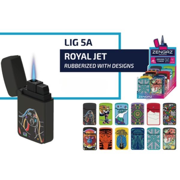 Zengaz Royal Jet Display Printed Lighters A - Assorted Designs