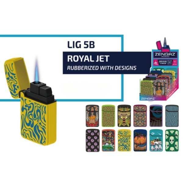 Zengaz Royal Jet Display Printed Lighters B - Assorted Designs