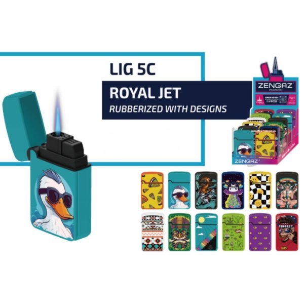 Zengaz Royal Jet Display Printed Lighters C - Assorted Designs