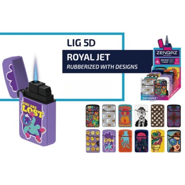Zengaz Royal Jet Display Printed Lighters D - Assorted Designs