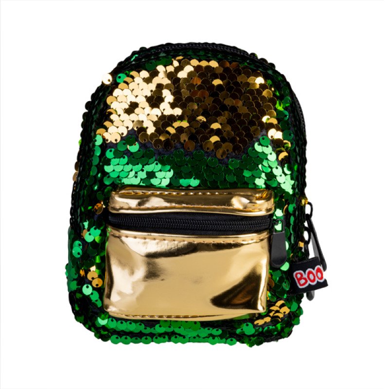 Gold Green Sequins BooBoo Backpack Mini