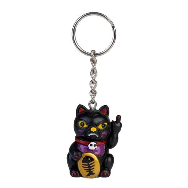 Rude Lucky Kitty Keychain
