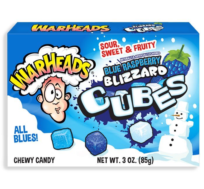 Warheads Blizzard Blue Raspberry Cubes 99g