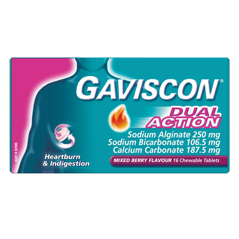 Gaviscon Dual Action Tablets Mixed Berry 16 Pack