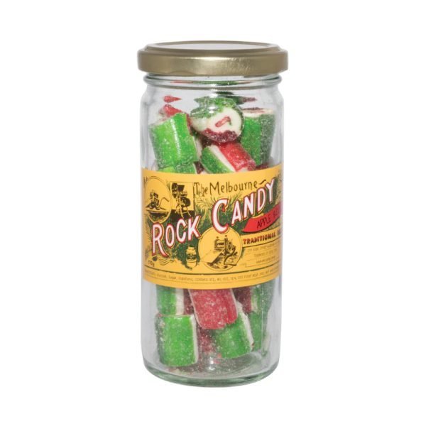 The Melbourne Rock Candy Apple Rock Glass Jar 170g