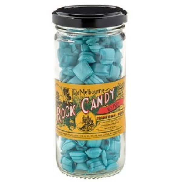 The Melbourne Rock Candy Blueberry Rock Glass Jar 170g