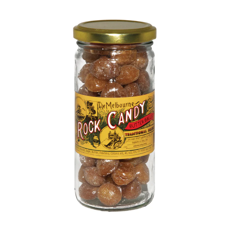 The Melbourne Rock Candy Butter Balls Glass Jar 170g
