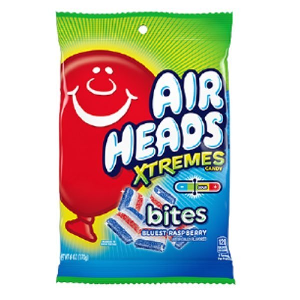Airheads Xtreme Bites Blue Raspberry Peg Bag 6oz (170g)