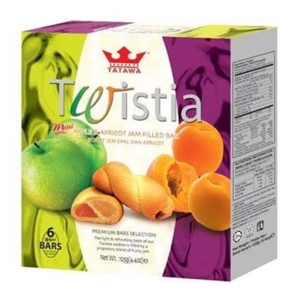 Twistia Apple & Apricot Jam Filled 5 Bars 100g