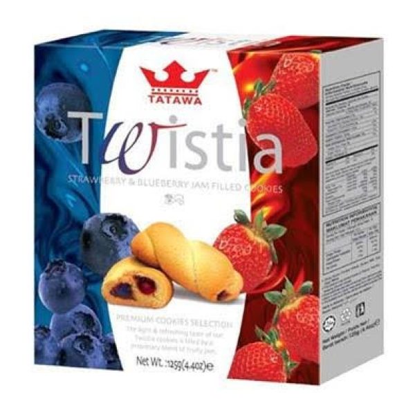 Twistia Strawberry & Blueberry Jam Filled 5 Bars 100g