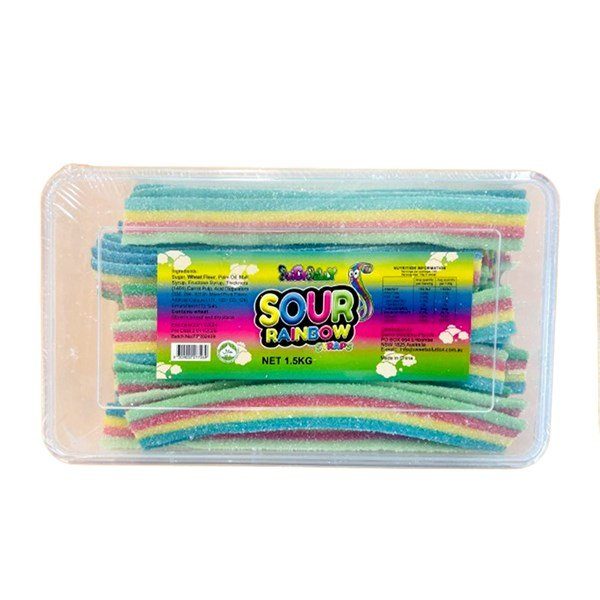 Juicy Jelly Sour Rainbow Straps Tub 1.5kg