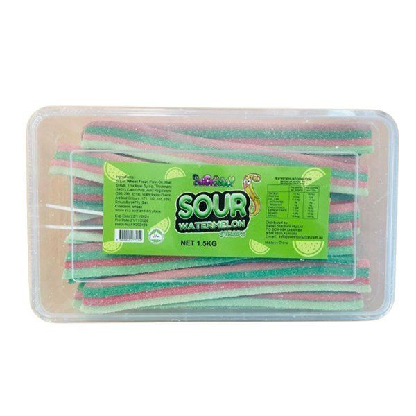 Juicy Jelly Sour Watermelon Straps Tub 1.5kg