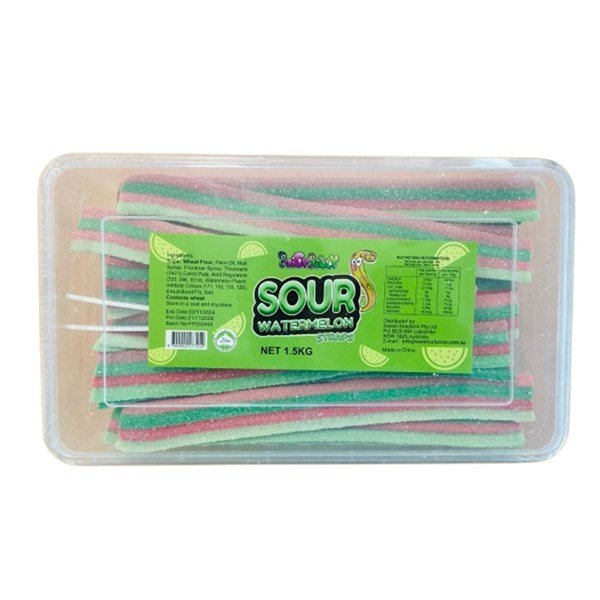 Juicy Jelly Sour Watermelon Straps Tub 1.5kg