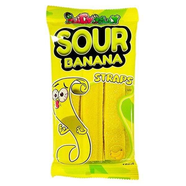 Juicy Jelly Sour Banana Straps Hangsell 160g
