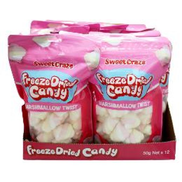 Sweet Craze Freeze Dried Candy Marshmallow Twist 50g