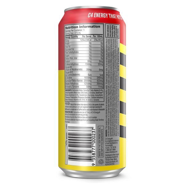 C4 Carbonated RTD 473ml - Strawberry Watermelon