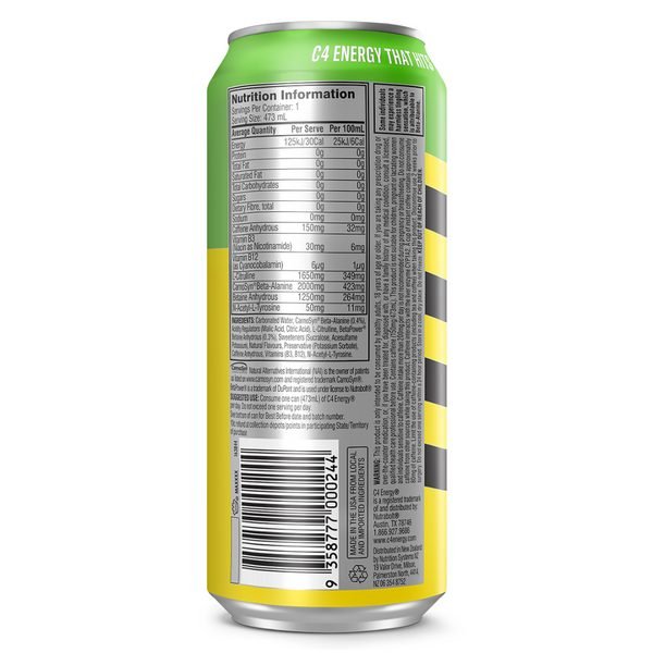 C4 Carbonated RTD 473ml - Twist Limeade
