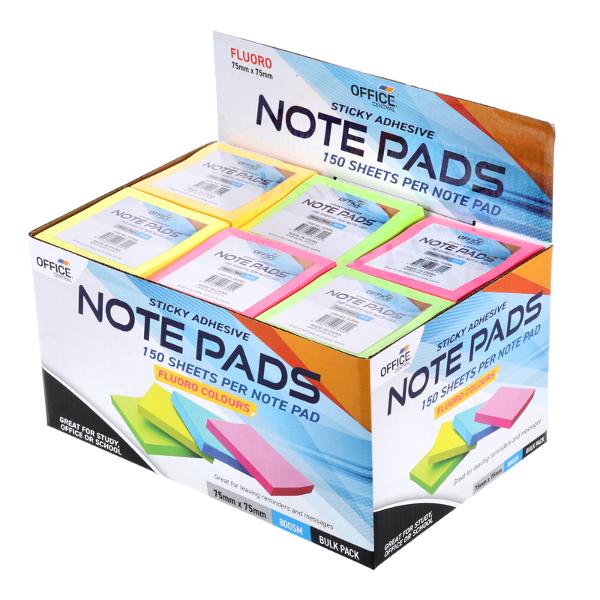 Sticky Notes Fluoro 75mm x 75mm Mega Pack - 150pk - Image 2