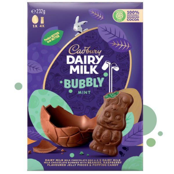 Cadbury Mint Bubbly Bunny Gift Box 228g