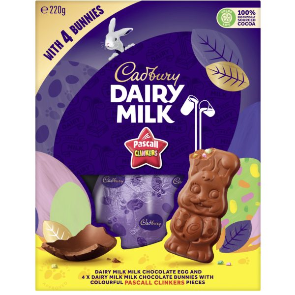 Cadbury Dairy Milk & Pascall Clinker Egg Gift Box 220g
