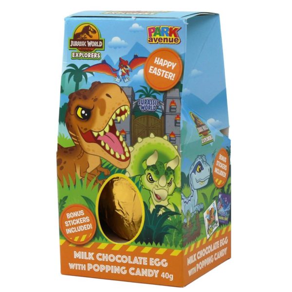 Milk Chocolate Easter Egg with Popping Candy & Sticker Jurassic 40g