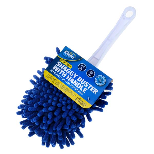 Microfibre Shaggy Duster with Handle 27.5cm - Blue - Image 4