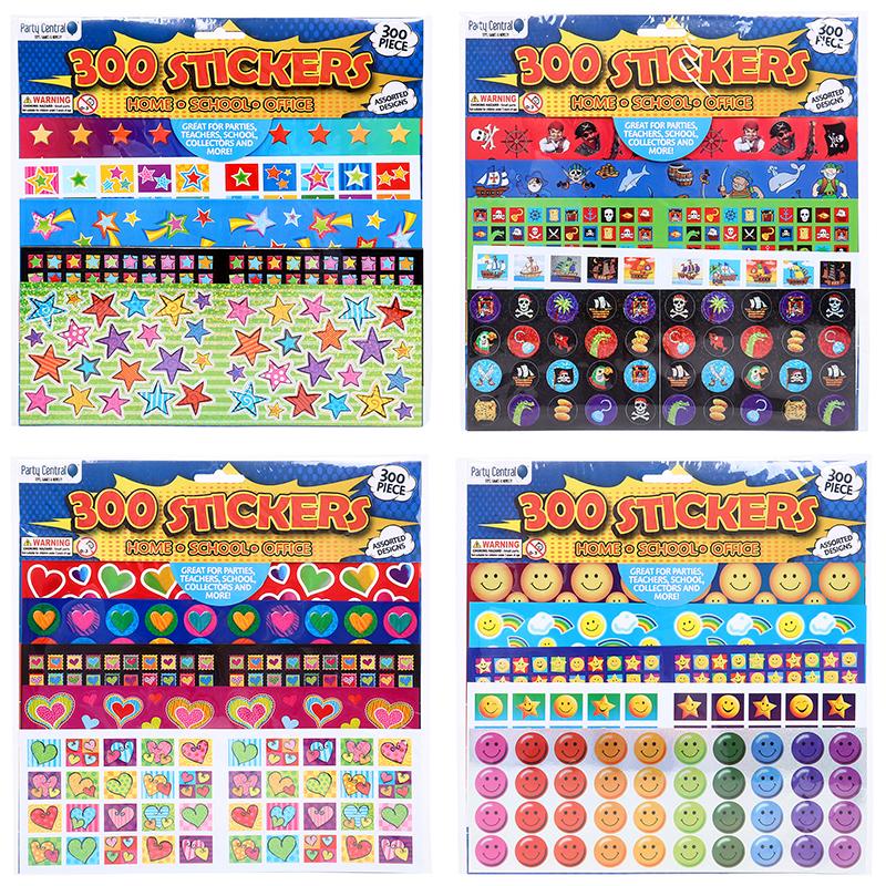 Sticker Assorted 300pc 4 Assorted Designs