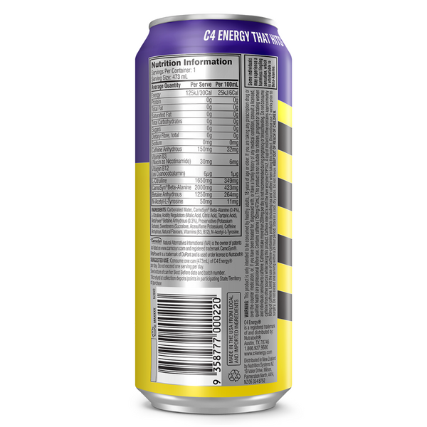 C4 Carbonated RTD 473ml - Purple Frost - Image 2