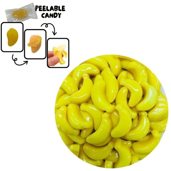 Juicy Jelly Peeled Gummy Banana Bulk 1kg Bag