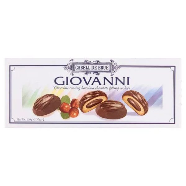 Tatawa Cabell De Brue Giovanni Choc Coated Hazelnut Filling Cookies 100g