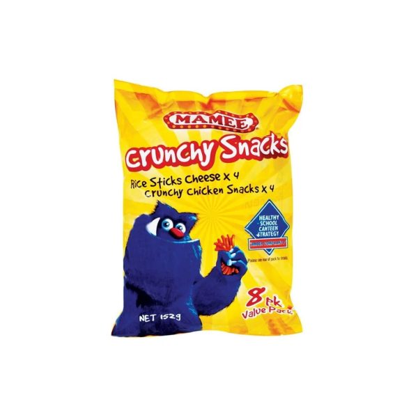 Mamee Crunchy Snacks 8pack (4 x 19g Rice Sticks Cheese; 4 x 19g Crunchy Chicken)
