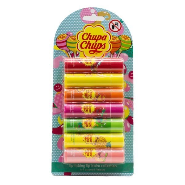 Chupa Chups Pk7 Lip Balm Lip Licking Collection Assorted