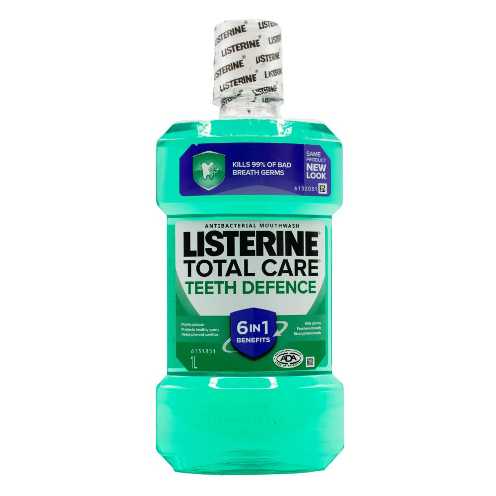 Listerine 1L Antibacterial Mouthwash Total Care Teeth Defence
