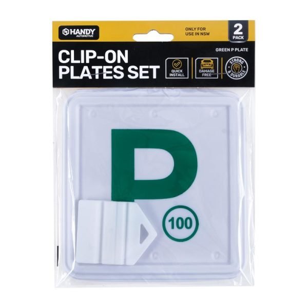 Handy Automotive Plate P NSW Green Clip On 2pk