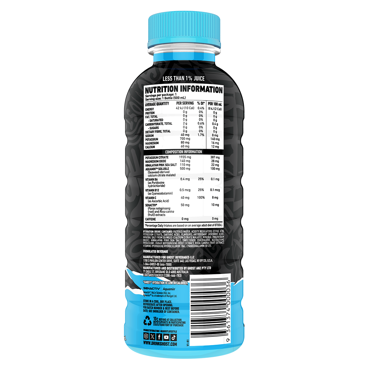 Ghost Hydration RTD Blue Raspberry 500ml - Image 2