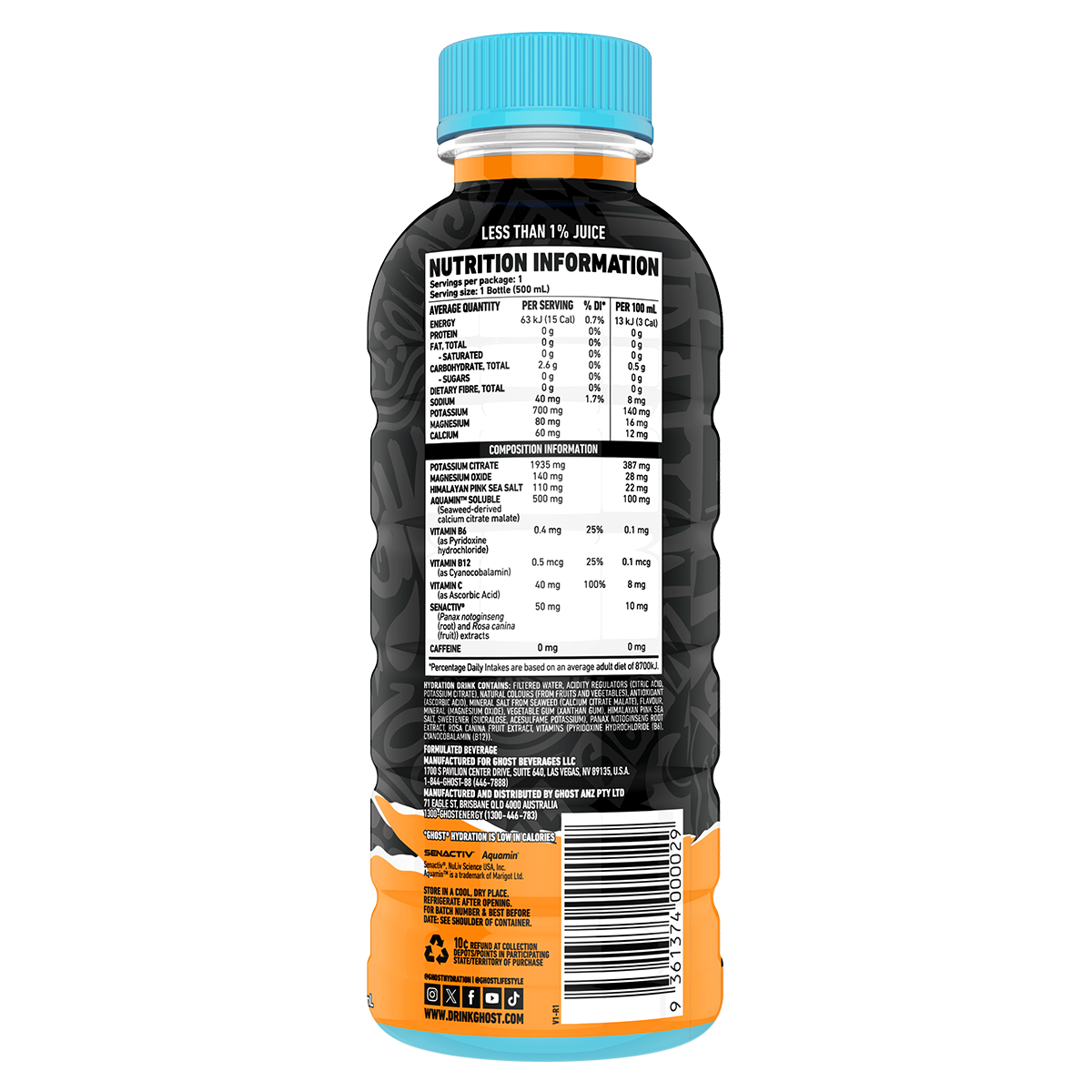 Ghost Hydration RTD Orange Squeeze 500ml - Image 2