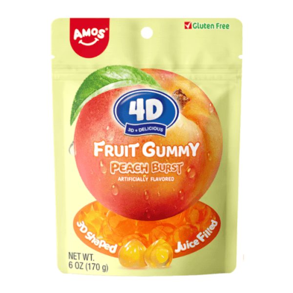 Amos 4D Gummy Southern Peach Burst Peg Bag 170g