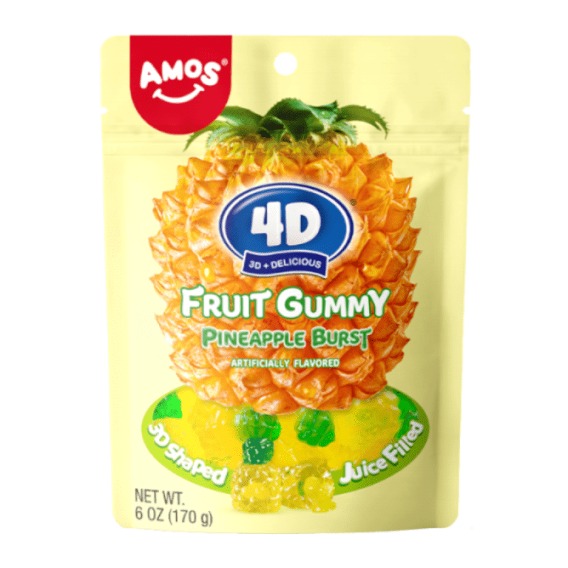 Amos 4D Gummy Pineapple Burst Peg Bag 170g