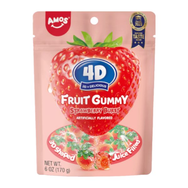 Amos 4D Gummy Strawberry Burst Peg Bag 170g
