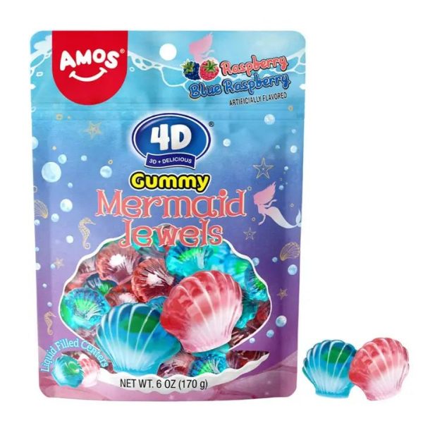 Amos 4D Gummy Mermaid Jewels Burst Peg Bag 170g