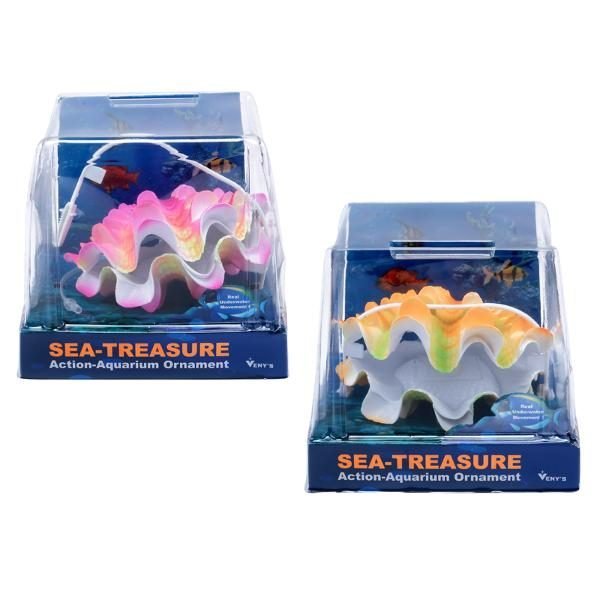 Fish Aquarium Air Operated Clam Ornament 2 Assorted Colours