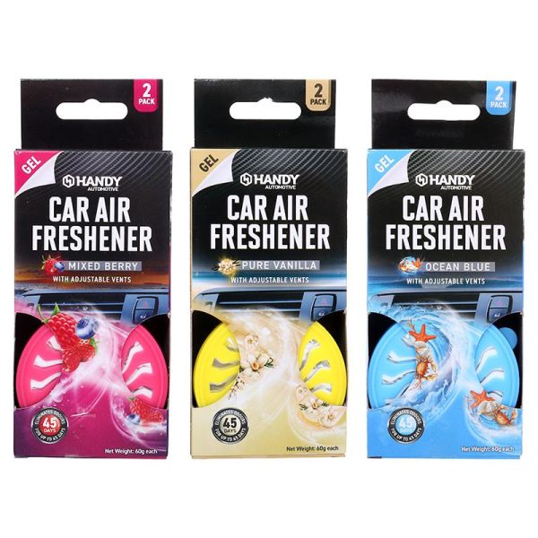 Car Air Freshener with Adjustable Vents 2 Pack 3 Assorted Scents