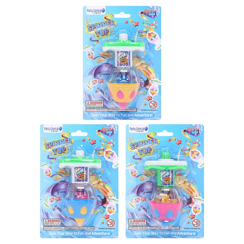 Spinner Top Toy - 3 Assorted Colours