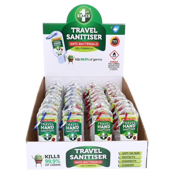 Travel Hand Sanitizer with Carabiner Clip 50mL (Unscented)